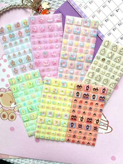 Hình dán nổi 3D hình gấu trúc Kawaii, hình mèo và kỳ lân, dùng trang trí sổ lưu niệm, đồ dùng văn phòng phẩm tự làm, quà tặng.