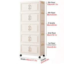 1 chiếc tủ đựng đồ rộng 45cm/17.7in, hộp đựng đồ gấp gọn, tủ đựng đồ chơi phòng khách, tủ đựng đồ ăn vặt, tủ đựng đồ nhà bếp, quà Giáng sinh, hộp đựng đồ, tủ đựng đồ dưới gầm giường. - cửa kem - Xem 14