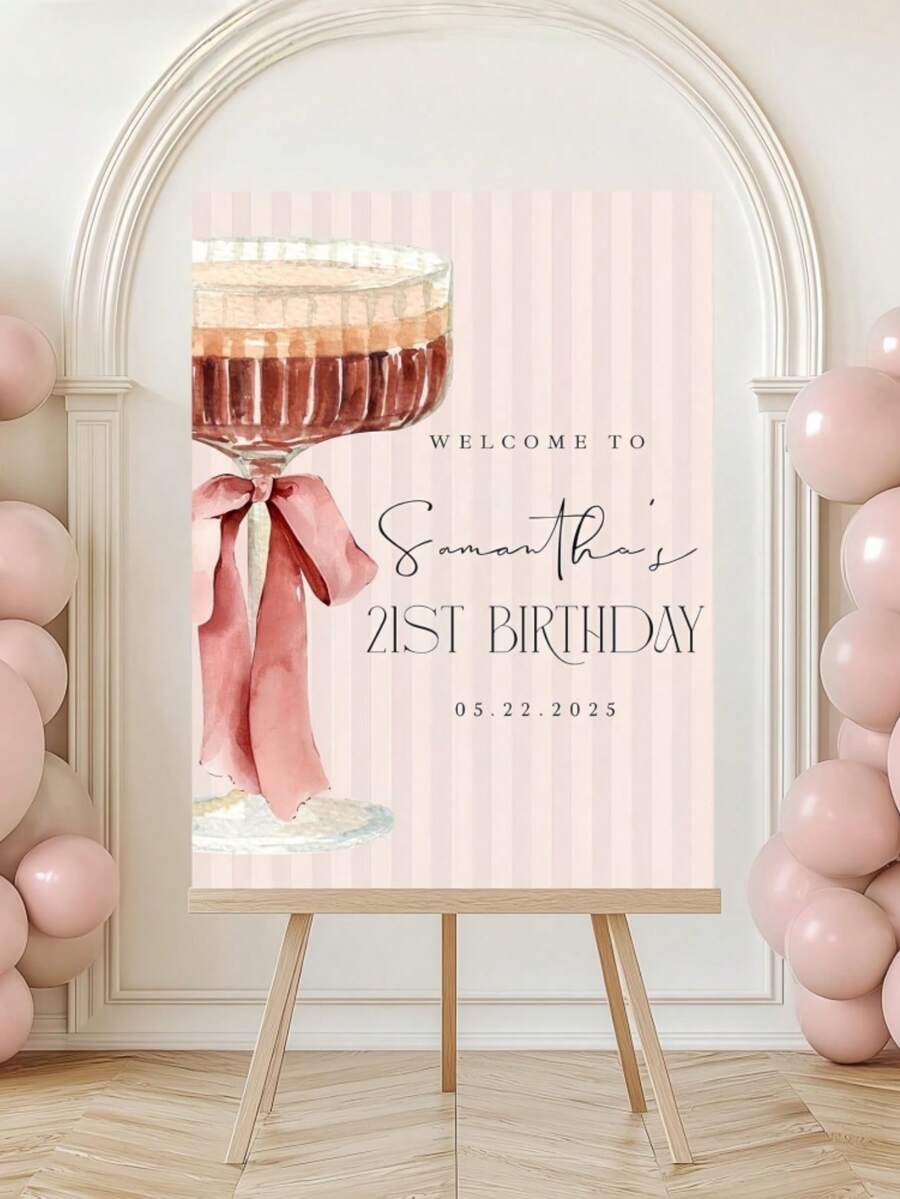 Customized Canvas Poster - Personalized Birthday Welcome Sign, Poster And Printed Wall Art, Canvas Print, Perfect For Valentine's Day Wedding Gift, Couple Gift - Multicolor - View 1
