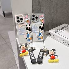 This Disney Mickey Mouse Pattern Lanyard Phone Case Features A Strong Magnetic Closure And Full Coverage Of Acrylic And TPU Material. It's Shockproof, Lightweight, And Suitable For IPhone17/16/11/13/15/15 Plus/15 Pro/15 Pro Max/12/14 Pro Max/11 Pro Max/12 Pro/12 Pro Max/13. It's A Popular Birthday Gift, Business Gift, Durable, Stain-Resistant, And Fingerprint-Resistant New Phone Case For Men And Women. It Also Includes A Mickey Mouse Phone Case And Mickey Mouse Doll Bracelet. Compatible With SamsungGalaxy S20, S21, S22, S23, And S24 Series. It's The Perfect Gift For Friends And Family. This Stylish Phone Case Is Fun, Lightweight, And Durable. IPhone17 Pro Max Phone Case, Minnie Phone Case. - 無色 - 查看 8