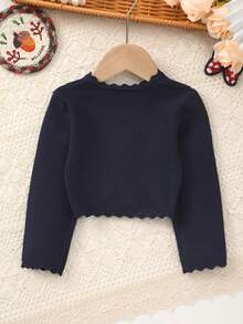 Selendang Rajut Polos Elegan dan Manis untuk Bayi Perempuan, Desain Renda untuk Menambah Kelembutan, Cocok untuk Pemakaian Sehari-hari, Jalan-jalan, atau Hadiah Idul Adha - Royal Blue - View 6
