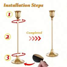 30/12pcs Minimalist Single-Head Electroplated Iron Candle Holder Decor, Romantic European Style Home Candlelight Dinner Wedding Decoration, Table Centerpiece, Suitable For Various Holidays, Room Decor (Candles Not Included) - Multicolor - View 8