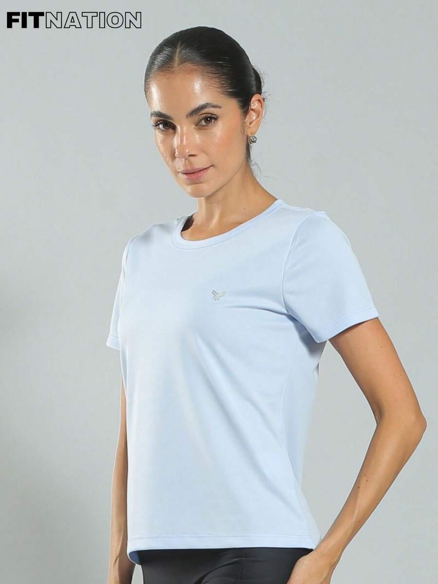 FITNATION Fitness T-Shirt With DRYFIT Technology For Quick Sweat Drying, Ideal For All Sports. - Blue Sky - View 1