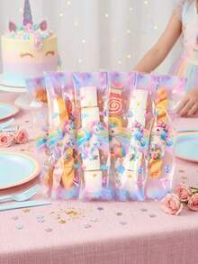 100 piezas Bolsas de caramelos transparentes de unicornio, Bolsas de regalo con cierre automático de unicornio, Bolsas de caramelos transparentes de fiesta de cumpleaños de unicornio, Bolsas para piruletas de baby shower, Bolsas de fiesta con tema de unicornio, Decoración de mesa de boda, Decoración de despedida de soltera, Decoración para revelación de género, Bolsas de embalaje de aperitivos, Bolsas de regalo pequeñas, Bolsas para hornear galletas, Regalos de cumpleaños para niñas, Recuerdos de fiesta - Unicornio de moda mixta - Ver 6