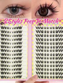 252 Pieces Of D Curl Manga-Style False Eyelash Clusters, 10-18mm Cartoon False Eyelash Clusters, D Curl DIY Eyelash Extensions, Moist And Outwardly Curled, Anime-Style Single False Eyelash Clusters In 2 Eyelash Styles, Eyelash Box, Multi-Purpose DIY False Eyelash Extensions, Easy For Beginners To Use, An Excellent Gift For Women And Girls - View 3