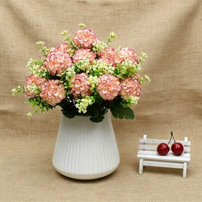 Hoa cúc giả 5 nhánh, bó hoa cưới, trang trí nhà cửa, khách sạn, thích hợp cho đám cưới, ngày lễ, tiệc tùng.