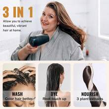 IEMOKODA Color Shampoo Hair Dye 3-IN-1 For Women For All Types Of Hair, Blonde Brown Instant Hair Dye Shampoo 12 Colors Available, Find Your Hair Color Shades, Dark Blonde Hair Care Gifts For Mom Cover 99.99% Gray, 16.9 Fl.Oz. - Dark Wine Red - 查看 6