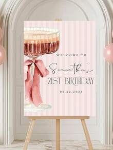 Customized Canvas Poster - Personalized Birthday Welcome Sign, Poster And Printed Wall Art, Canvas Print, Perfect For Valentine's Day Wedding Gift, Couple Gift - Multicolor - View 2