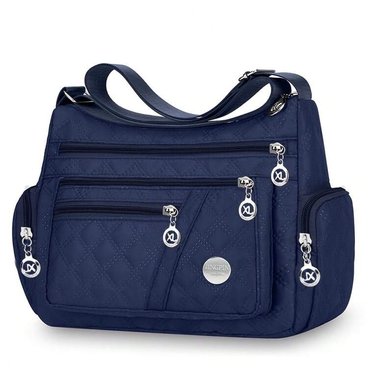 Square Unisex Crossbody Bag, New Large Oxford Cloth Shoulder Bag, Fashionable And Versatile [Zipper Random] - BJ1686 Màu đen - Xem 11