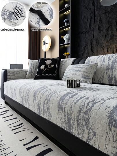 1 vỏ đệm sofa dệt jacquard Chenille, vỏ bọc sofa sang trọng hiện đại, bảo vệ sofa bốn mùa, chống trượt và chống bụi, chống nhăn, mềm mại và bền, có thể giặt máy, chống trầy xước và bám bẩn, phù hợp với sofa 1-4 chỗ ngồi, sofa hình chữ L.