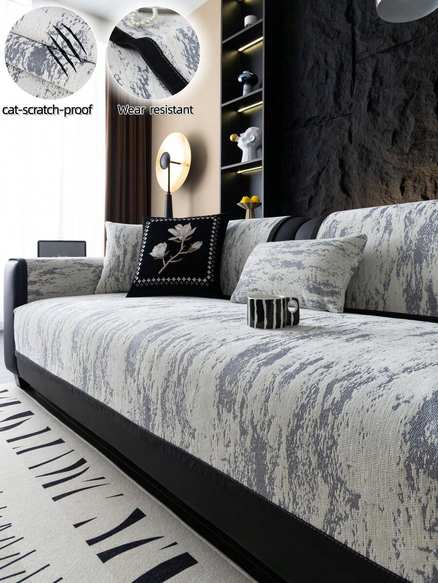 1 Vỏ gối sofa vải chenille jacquard, Vỏ bọc sofa sang trọng hiện đại, Tấm bảo vệ sofa đa năng dùng được cả bốn mùa, Vỏ bọc sofa chống trượt, chống bụi, Chống nhăn, Chất liệu mềm mại và mịn, Bảo vệ sofa, Có thể giặt máy, Không biến dạng, Chống mài mòn, Chống mèo cào, Chống bám bẩn, Làm mới sofa, Trang trí sofa, Tăng thêm vẻ sang trọng, Phù hợp với sofa 1-4 chỗ ngồi, sofa hình chữ L. - Xanh đậm - Xem 1