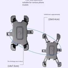 1个可调节通用摩托车/自行车/踏板车车把手机支架，360度旋转，防震手机支架 - 彩色 - 查看 3