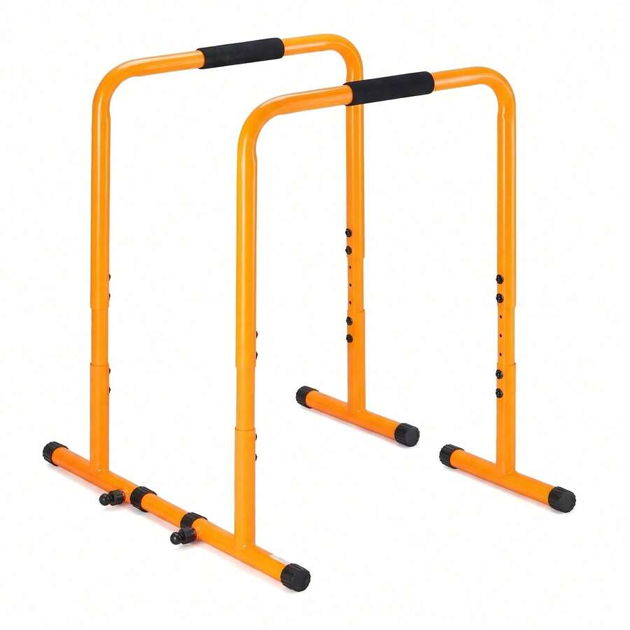 Dip Station Heavy Duty Fitness Workout Stand Push Up Bar For Home Gym Office Patio - Yellow - View 1