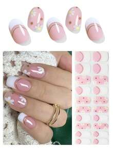 20pcs Semi-Cured Gel Nail Stickers | Requires UV Lamp Gel Nail Stickers | Long-Lasting Gel Nail Sticker Decals | Salon-Grade, Easy To Use And Remove - Multicolor - View 17