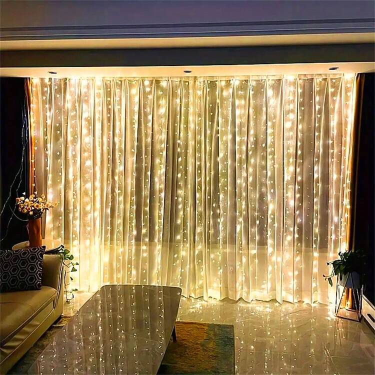 1pc USB Powered, 8 Lighting Modes Remote Control, LED Fairy String Lights, Wedding/Party/Home/Christmas/Bedroom/Indoor/Wall Decor - USB Curtain Light String - View 22