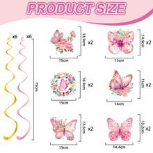 Đồ trang trí tiệc hình bướm, đồ trang trí treo hình bướm xoắn ốc màu hồng và tím, đồ trang trí bướm treo cho mùa xuân hè, trang trí vườn hình bướm cho bé gái, trang trí sinh nhật. - Nhiều màu - Xem 6