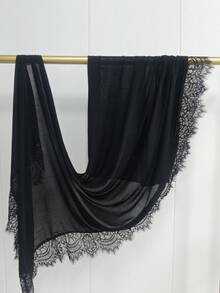 1 Stück Mitternachts-Spitze Modal Hidschab Schal, Boho Muslimische Frauen leichter Viskose Voile Schal, modischer Kopftuch geeignet für den täglichen Gebrauch und alle Jahreszeiten - Verschiedenfarbig - Übersicht 15