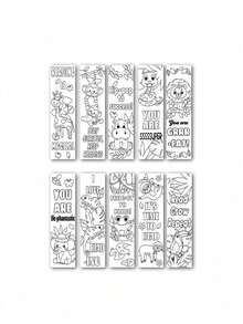1/10/20/30pcs DIY Cute Animal Coloring Bookmarks, Handmade Craft Activity, Cute Animal Coloring Bookmarks Suitable For Book Lovers, 10 Fun Bookmark Designs, Classroom Reward Supplies, Back To School Essentials - Multicolor - View 10