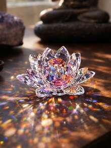 1pc Lotus Shaped Desktop Decor, Suitable For Home Decoration, Bedroom Best Gifts Birthday Graduation - Clear - View 7