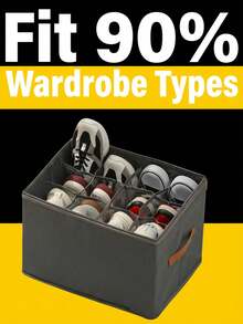Space-Saving Foldable Shoe Box With Lid With Clear Window Sturdy Dust-Proof Storage Box For Unisex Adults Sleek Foldable Fabric Shoe Storage Box Ideal For Under Bed Shoe Bag Travel Essential Storage Cruise Must Haves Organizer Vacation Essentials College Dorm Room Accesoires Organziers Necessities - Multicolor - View 11