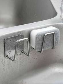 1/2 cái giá đỡ miếng bọt biển bằng thép không gỉ, giá để ráo nước bồn rửa, không cần khoan. - trắng - Xem 10