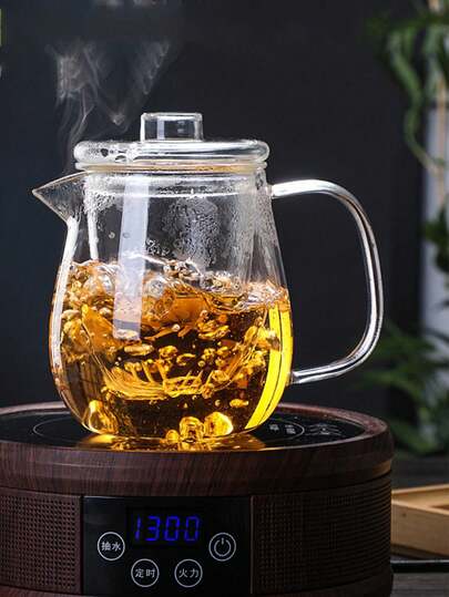 1pc High Borosilicate Glass Tea Pot With Infuser, High Temperature Resistant Large Capacity Penguin Teapot Set