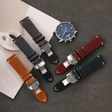 Oil Wax Leather Watch Strap For Men And Women 18mm 20mm 22mm With Quick Release Spring Bar Butterfly Buckle And Gift Box Replacement Calfskin Watch Band - Mouldless - View 3