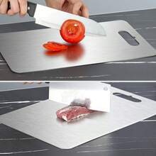 1pc Premium Titanium Steel Cutting Board - Stainless Steel, Smooth Surface, Non-Moldy, Easy To Clean, Durable, Suitable For Home Kitchen And Dining Room - Multicolor - View 5