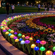 1pc Outdoor Solar Jellyfish Garden Light, Colorful LED Solar Powered Mushroom Flower Landscape Light, Suitable For Outdoor Patio, Walkway, Garden, Corridor, Backyard, Lawn, Decorative Gift - Mushroom - View 7