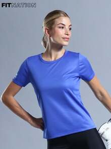 WOMEN'S FITNESS T-SHIRT IDEAL FOR SPORTS PRACTICES - azul real - Ver 1