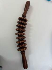 1个木制手持按摩滚轮，用于按摩触发点，非常适合筋膜、肌肉和腹部，木制理疗按摩工具身体滚轮，用于缓解身体疼痛、放松背部肌肉 | 符合人体工程学设计 | 耐用木制滚轮，塑形滚轮 - A - 查看 8