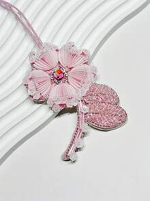 1件合成水钻，玫瑰、山茶花、仿珍珠、花朵、蝴蝶造型，时尚、优雅、简约、多功能、个性化、可爱背包挂饰 - 粉色 - 查看 7