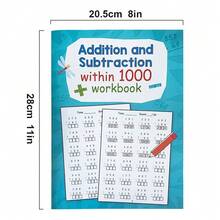 32-Page 1000 Addition & Subtraction Math Learning Workbook, Math Practice Paper, Learning Activity Sheets, Early Math Education, School Learning & Educational Writing Supplies - Multicolor - View 3
