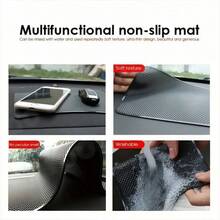 1pc Car Dashboard Anti-Slip Mat, Sticky And Stable, Can Hold Phone, Keys, Keychains, Remote Controls, Keeps Items Organized, Easy Installation, Safer And More Convenient For Driving - 1pcs Black Storage Non-slip Mat - View 9