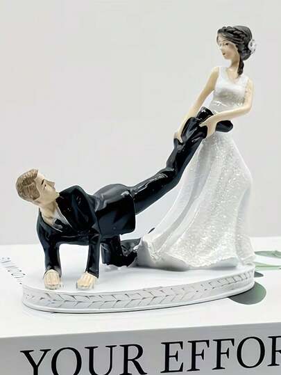 1 pieza Elegante escultura de novia y novio de resina en blanco y negro, adecuada para bodas, aniversarios, decoración del hogar, un gran regalo para la fiesta de bodas y decoración
