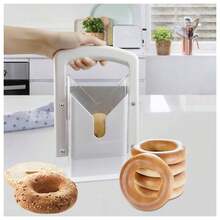 Bagel Biter Slicer And Cutter With Shield, Serrated Blade Cuts Bagels, Muffins, Buns And Rolls, Dishwasher Bagel Guillotine, White - View 6