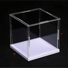 1个优雅透明亚克力展示柜，带门，组装式展示盒 - 防尘多功能收纳方案，适用于收藏品、鞋子、包包和化妆品 | 家居和办公装饰的理想之选 - 開門款白底 - 查看 22
