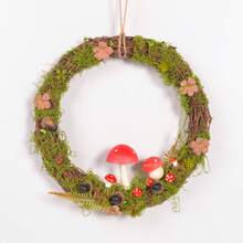 1pc Spring/Summer Rustic Faux Succulent Wreath With Welcome Sign, Farmhouse Home Front Door Wall Garden Decor - Wreath - View 12