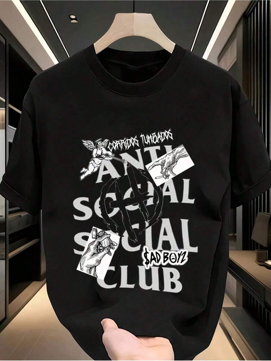Hombres Gráfico Camiseta Diario Desgaste 100% Uni Regalo Idea Moda Ropa urbana Superior Calidad Cómodo Camiseta casual deportiva para hombres Camiseta ligera y cómoda para uso diario de verano corriendo al aire libre entrenamiento de gimnasio y actividades de viaje-Básico y Versátil - Negro - Ver 1