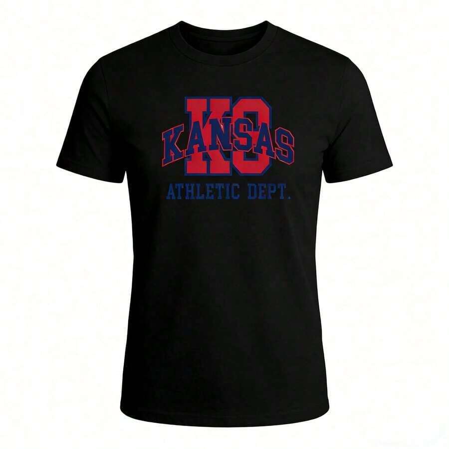 Summer Outfits For WomenNCAAs Texas Tech Red Raider Double T Logo Graphic T-Shirt. RedRaiders Tee NCAAs T-Shirt, CollegeBasketball Tee,Summer Outfits For Womensummer Outfits For Women,Summer Tops - 黑色 - 查看 1
