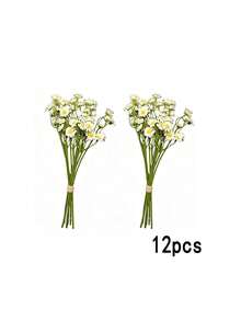 6/12/18/24 Pieces Of Chamomile Artificial Flower Bouquets, Small Daisy Artificial Flower Bouquets, For Living Room, Dining Table, Room, Party, Wedding, Birthday, Photography And Photo-Taking Decoration Props - Random Color Chamomile - View 7