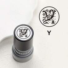 1pc Black Photosensitive Stamp, Automatic Re-Inking, 26 English Letters, Retro Cursive Font, Suitable For Scrapbooking, Greeting Cards, Gift Packaging, Etc. - Y - View 34