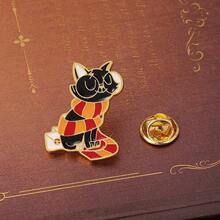 Unisex Magic Cat Hard Enamel Pin Cute Cartoons Animal Scarf Black Cats Brooch Fashion Backpack Pins - Style 1 - 查看 11