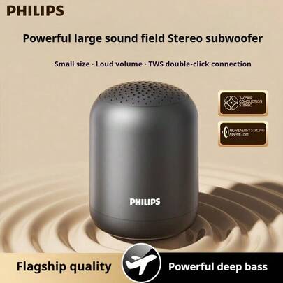  Philips Bluetooth Speaker, Portable Desktop Audio System, Mini Subwoofer, Car Audio, Outdoor Camping Audio System, Small Gift,  New Product [TWS Connectivity] 2026 Model