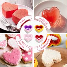 1pc Stainless Steel Sandwich Cutter And Sealer | Heart Shaped Cutter, Suitable For Sandwiches - Perfect For Back To School, Valentine's Day And Various Holidays - Red and Yellow - View 5