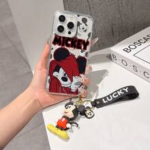 This Disney Mickey Mouse Pattern Lanyard Phone Case Features A Strong Magnetic Closure And Full Coverage Of Acrylic And TPU Material. It's Shockproof, Lightweight, And Suitable For IPhone17/16/11/13/15/15 Plus/15 Pro/15 Pro Max/12/14 Pro Max/11 Pro Max/12 Pro/12 Pro Max/13. It's A Popular Birthday Gift, Business Gift, Durable, Stain-Resistant, And Fingerprint-Resistant New Phone Case For Men And Women. It Also Includes A Mickey Mouse Phone Case And Mickey Mouse Doll Bracelet. Compatible With SamsungGalaxy S20, S21, S22, S23, And S24 Series. It's The Perfect Gift For Friends And Family. This Stylish Phone Case Is Fun, Lightweight, And Durable. IPhone17 Pro Max Phone Case, Minnie Phone Case. - màu đen - Xem 7