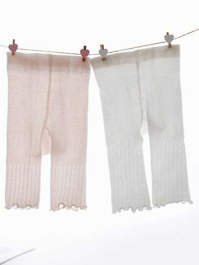 Quần tất lưới lửng cho trẻ em, kiểu dáng mỏng nhẹ mùa hè, quần legging cho bé sơ sinh với viền ren.