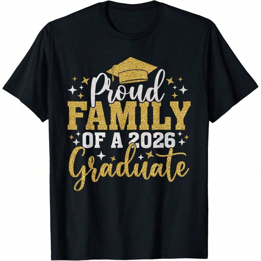 Family Senior 2026 Proud Family Of A 2026 Graduate Done 2026 T-Shirt - 黑色 - 查看 1