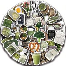 60 miếng dán trang trí chủ đề tự chăm sóc bản thân cho bé gái, màu xanh lá cây, kiểu graffiti Kawaii, dùng để dán lên vali, ván trượt, laptop, hành lý. - 1 Set - Xem 4