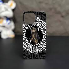 Mujer rezando, arte gótico en blanco y negro.funda de teléfono Fundas compatibles con ,Apple,VIVO,OPPO,,, y Honor.Fabricadas en silicona TPU,ofrecen protección contra golpes y caídas. - Negro - Ver 2